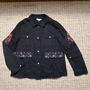 Embroidered Black Shirt/ Jacket